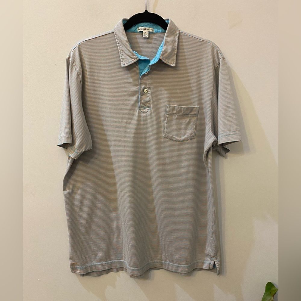 Peter Millar Pima Cotton Polo Short Sleeve Shirts Men Size L